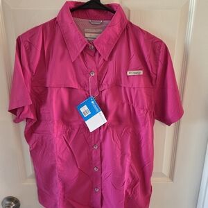 Columbia Pink Button-Up Shirt